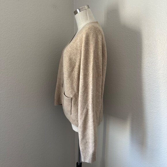 Uniqlo Ribbed V Neck Cardigan Knit Wool Acrylic Blend Front Buttons Closure Long - Picture 5 of 10